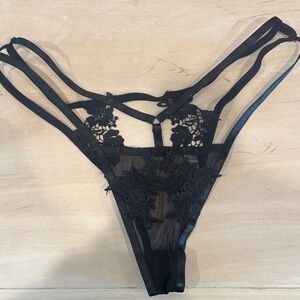 Elegant Black Lace Strappy Panties